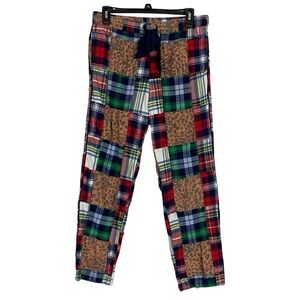 Aerie Patchwork Pants Womens Size Small Plaid Flannel Leopard Print Pajamas